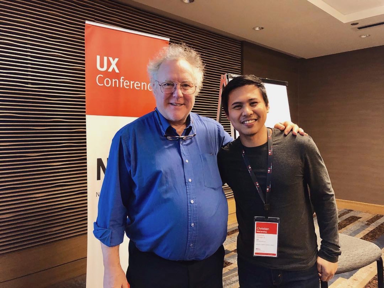 Chad with a fellow attendee at a UX conference