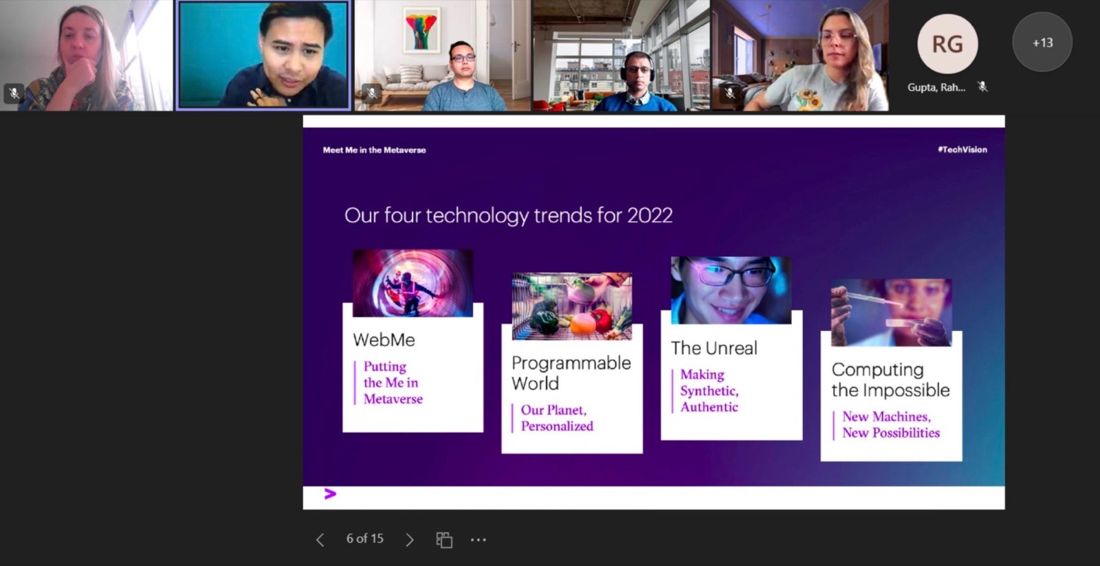 Chad presenting technology trends to a remote audience