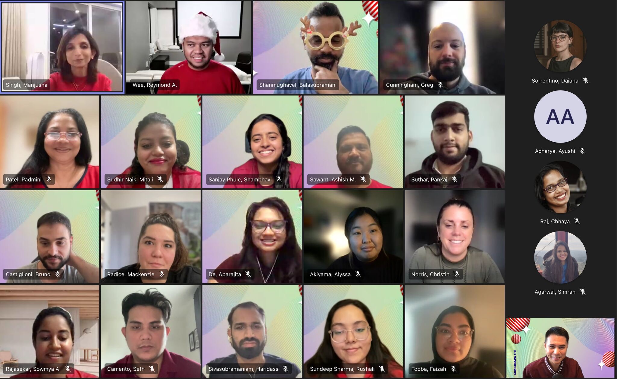 Members of Chad's global design organization gathering over video